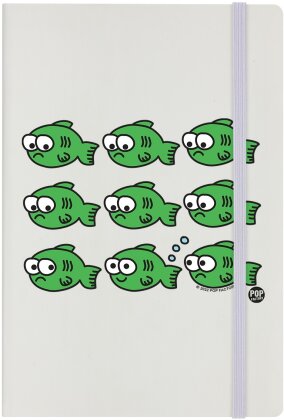 Pop Factory: Fish Fart - Cream A5 Hard Cover Notebook
