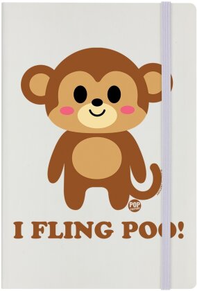 Pop Factory: I Fling Poo! - Cream A5 Hard Cover Notebook