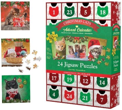 Puzzle Adventskalender - 1200 Teile Christmas Cats