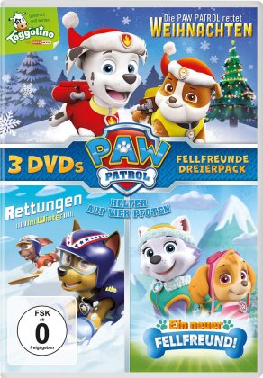 PAW Patrol - Helfer auf vier Pfoten: Fellfreunde Dreierpack - Die Paw Patrol rettet Weihnachten / Rettungen im Winter / Ein neuer Fellfreund! (3 DVD)