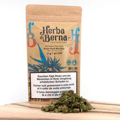 Herba di Berna Power Plant Indoor Mini-Buds (21g) - (CBD: 15%, THC: 0.6%)