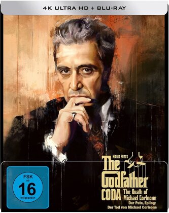 The Godfather Coda - The Death of Michael Corleone - Der Pate 3, Epilog: Der Tod von Michael Corleone (1990) (Limited Edition, Restaurierte Fassung, Steelbook, 4K Ultra HD + Blu-ray)