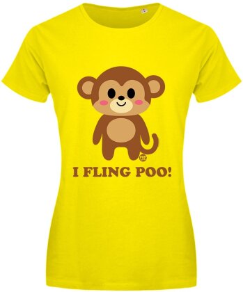 Pop Factory I Fling Poo! Ladies Yellow T-Shirt