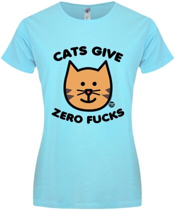 Pop Factory: Cats Give Zero Fucks - Ladies T-Shirt