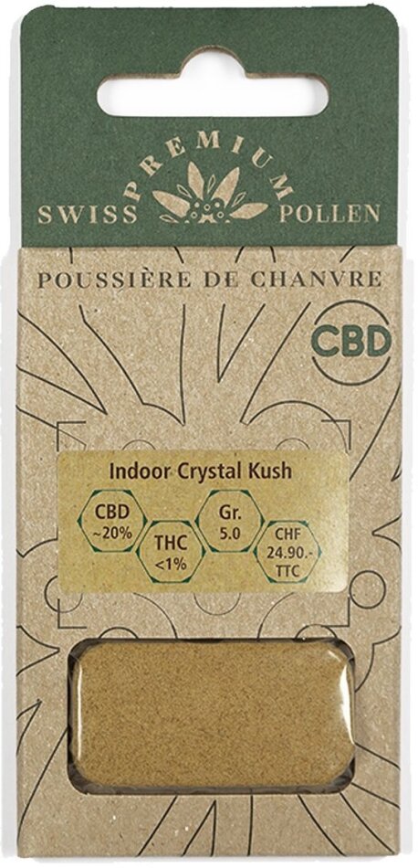 Swiss Premium Pollen Indoor Crystal Kush (5g) - (CBD: ca. 20%, THC: <1%)