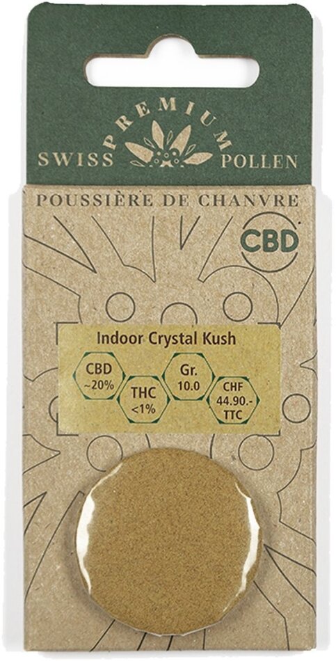 Swiss Premium Pollen Indoor Crystal Kush (10g) - (CBD: ca. 20%, THC: <1%) - CBD Hasch/Blütenstaub