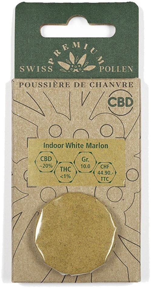 Swiss Premium Pollen Indoor White Marlon (10g) - (CBD: ca. 20%, THC: <1%) - CBD Hasch/Blütenstaub