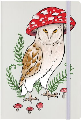 Foraging Familiars Owl - Cream Hard A5 Cover Notebook