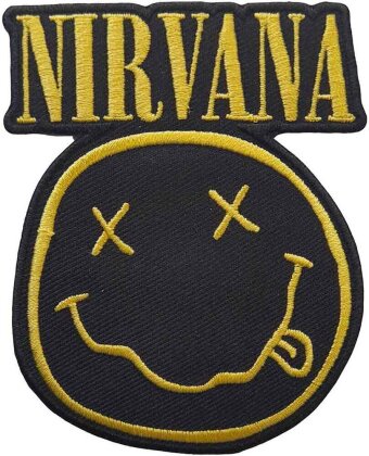 Nirvana Woven Patch - Logo & Happy Face Cut-out (Standard)