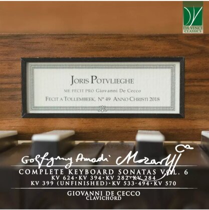 Giovanni De Cecco & Wolfgang Amadeus Mozart (1756-1791) - Complete Keyboard Sonatas Vol. 6 (Clavichord)