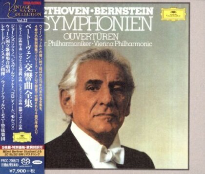 Ludwig van Beethoven (1770-1827), Leonard Bernstein (1918-1990) & Wiener Philharmoniker - Nine Symphonies, Ouvertüren (Japan Edition, 5 Hybrid SACDs)