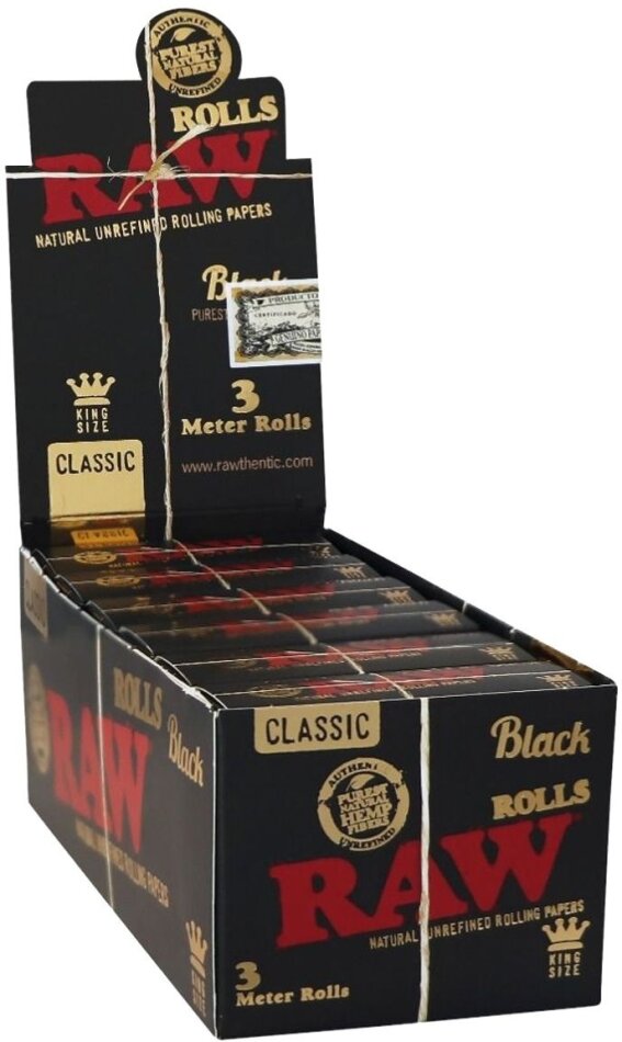 Raw Black Classic Rolls King Size 3m Box