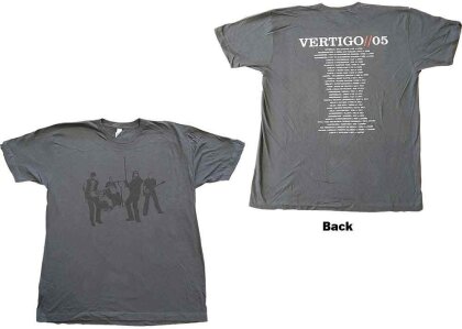 U2 Unisex T-Shirt - Vertigo Tour 2005 Live (Ex-Tour & Back Print) (X-Large) - Grösse XL