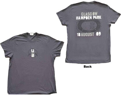 U2 Unisex T-Shirt - 360 Degree Tour Glasgow 2009 (Ex-Tour & Back Print) (Medium) - Grösse M