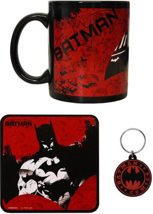 Batman - Red Keyring, Mug and Coaster Set