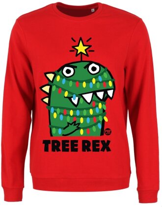 Pop Factory Tree Rex Ladies Red Christmas Jumper