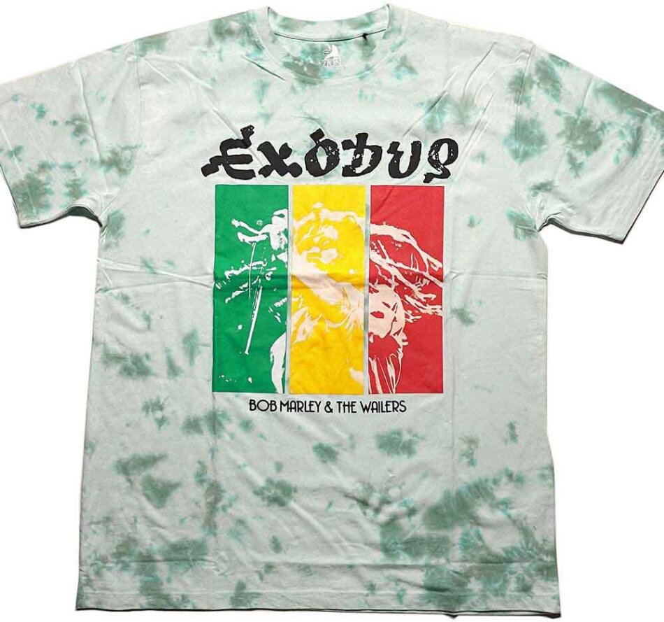 Bob Marley Unisex T Shirt Rasta Colours Dye Wash Cedech 6868