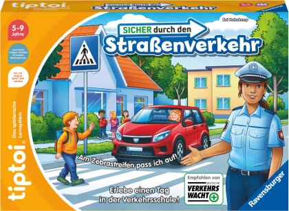 Ravensburger tiptoi Spiel 00173 - Sicher im Straßenverkehr - Lernspiel ab 4 Jahren, lehrreiches Verkehrsspiel für Jungen und Mädchen, für 1-4 Spieler