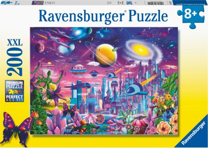Ravensburger Kinderpuzzle - 13291 Kosmische Stadt - 200 Teile Puzzle für Kinder ab 8 Jahren