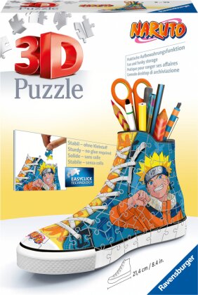 Ravensburger 3D Puzzle 11543 Sneaker Naruto - Praktischer Stiftehalter - 108 Teile - Schreibtisch-Organizer für Kinder ab 8 Jahren