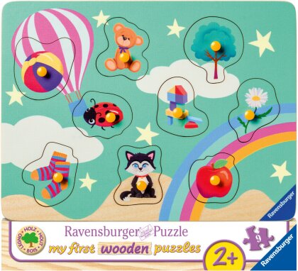 Ravensburger Kinderpuzzle - 03144 Meine ersten Dinge - my first wooden puzzle mit 9 Teilen - Puzzle für Kinder ab 2 Jahren - Holzpuzzle