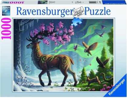 Ravensburger Puzzle 17385 Der Hirsch als Frühlingsbote - 1000 Teile Puzzle für Erwachsene und Kinder ab 14 Jahren