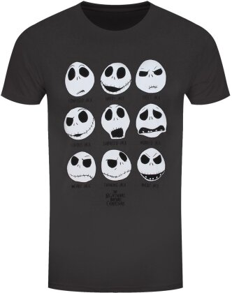 The Nightmare Before Christmas Many Faces Of Jack Men's Grey T-Shirt