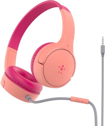 Belkin SOUNDFORM Mini - wired On-Ear Headphones for Kids - pink