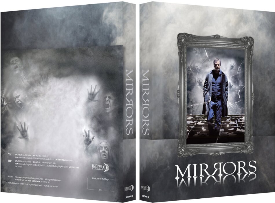 Mirrors (2008) (Cover W, Wattiert, Limited Edition, Mediabook, Blu-ray + DVD)