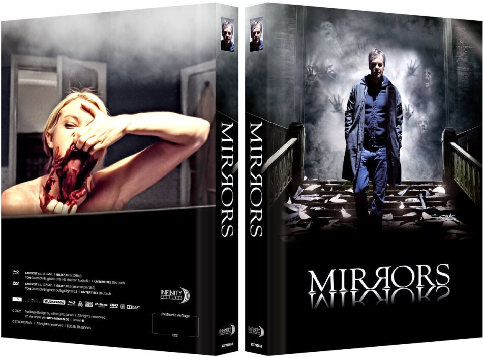 Mirrors (2008) (Cover B, Limited Edition, Mediabook, Blu-ray + DVD)