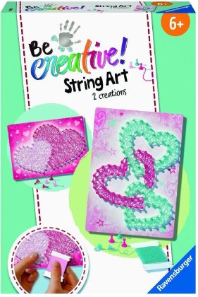 Ravensburger 18242 String Art Hearts - Kreative Fadenbilder mit liebevollen Herzen, für Kinder ab 6 Jahren