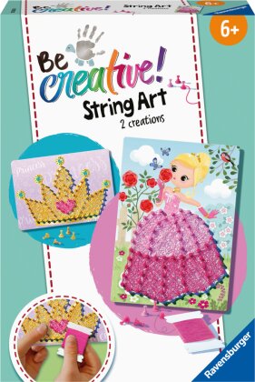 Ravensburger 18245 String Art Princess - Kreative Fadenbilder mit romantischer Prinzessin und Krone, für Kinder ab 6 Jahren