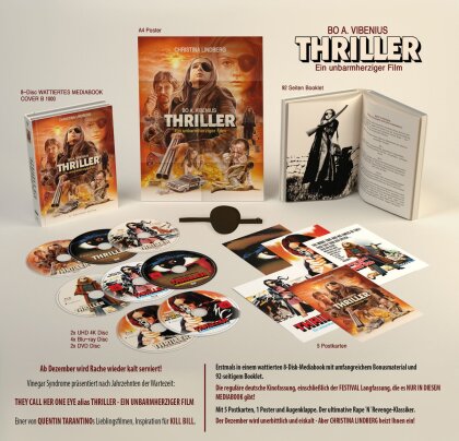 Thriller - Ein unbarmherziger Film (1973) (Cover B, Wattiert, + Goodies, Limited Edition, Mediabook, 2 4K Ultra HDs + 4 Blu-rays + 2 DVDs)