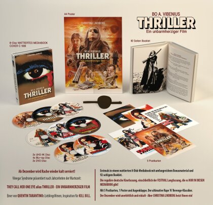 Thriller - Ein unbarmherziger Film (1973) (Cover C, Wattiert, + Goodies, Édition Limitée, Mediabook, 2 4K Ultra HDs + 4 Blu-ray + 2 DVD)