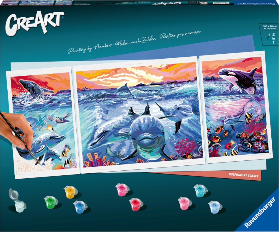 Ravensburger Malen nach Zahlen 23577 - Dolphins at Sunset - ab 14 Jahren