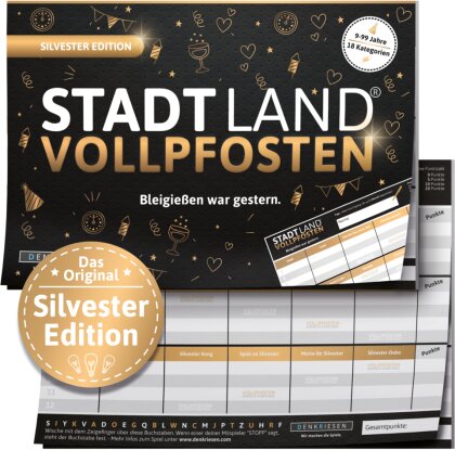 Denkriesen - Stadt Land Vollpfosten® - Silvester Edition - "Bleigießen war gestern"