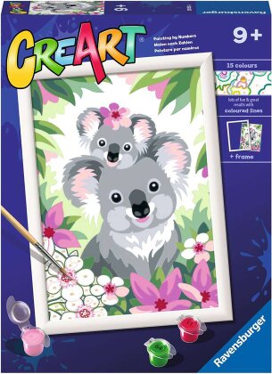 CreArt Koala Cuties, d/f/i - Malen nach Zahlen, 18x24 cm,