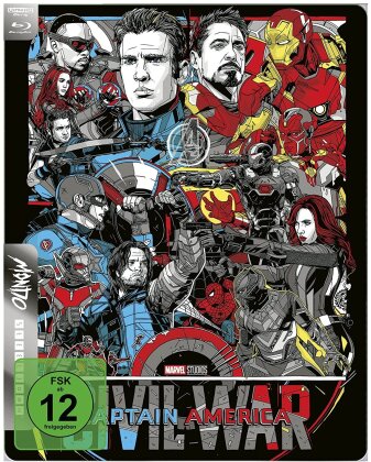 Captain America 3 - Civil War (2016) (Mondo, Limited Edition, Steelbook, 4K Ultra HD + Blu-ray)