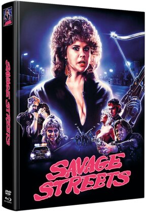 Savage Streets (1984) (Wattiert, Limited Edition, Mediabook, Blu-ray + 2 DVDs)