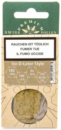 Swiss Premium Pollen Ice O Lator Style (10g) - (CBD: ~30%, THC: <1%)