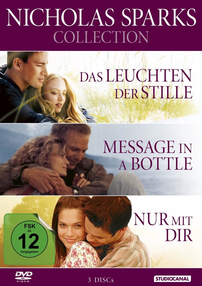 Nicholas Sparks Collection - Das Leuchten der Stille / Message in a Bottle / Nur mit Dir (3 DVDs)