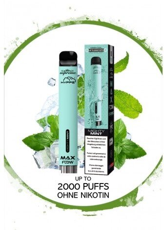 Hyppe - Mighty Mint (2000) - Nikotinfrei, mit regulierbarem Airflow - E-Zigarette