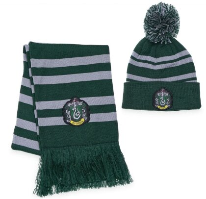 Harry Potter - Ensemble Bonnet à pompon & Écharpe Serpentard