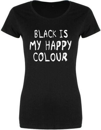 Black Is My Happy Colour - Ladies Black Merch T-Shirt - Grösse L