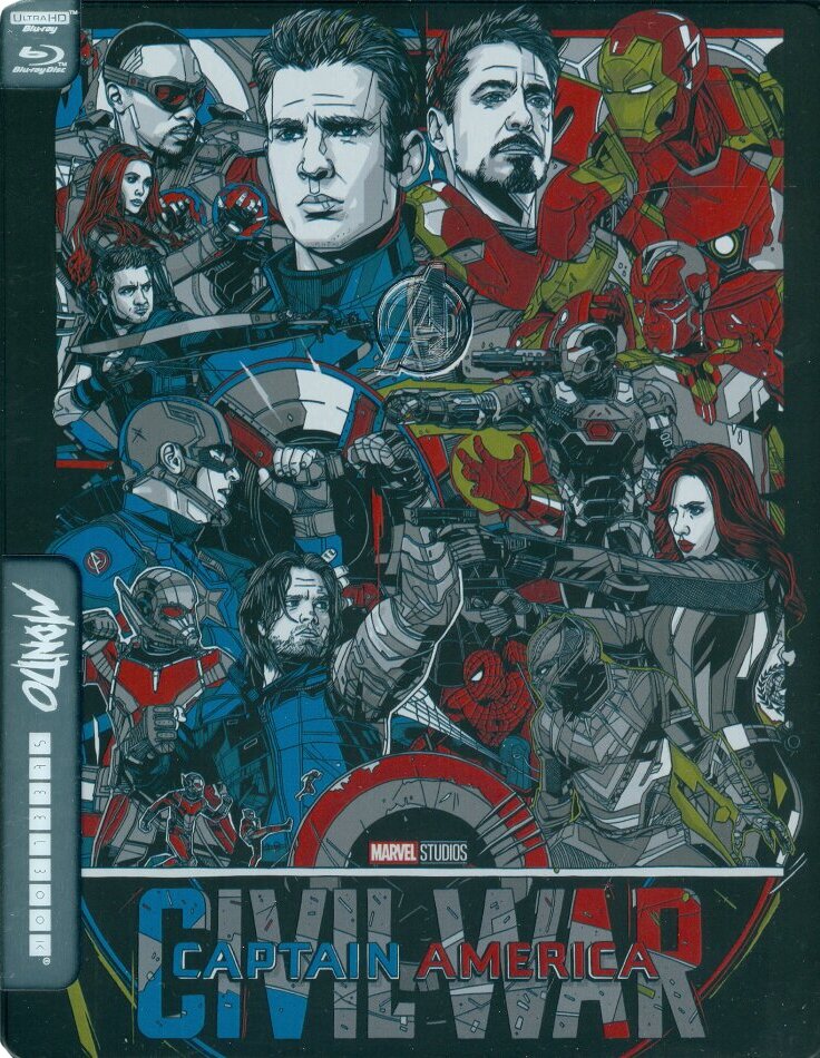 Captain America 3 - Civil War (2016) (Mondo, Édition Limitée, Steelbook, 4K Ultra HD + Blu-ray)
