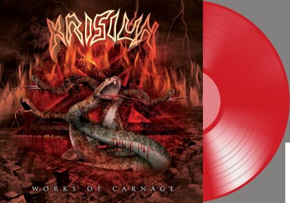 Krisiun - Works Of Carnage (2023 Reissue, Listenable Records, + Bonustracks, Limited Edition, Transparent Red, LP)