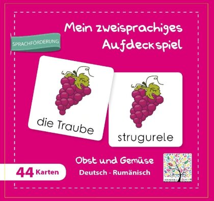 Mein zweisprachiges Aufdeckspiel Obst und Gemüse Deutsch-Rumänisch (Kinderspiel)