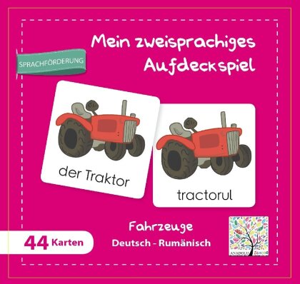 Mein zweisprachiges Aufdeckspiel Fahrzeuge Deutsch-Rumänisch (Kinderspiel)