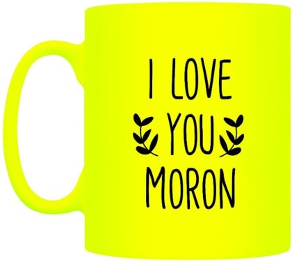 I Love You Moron - Neon Mug