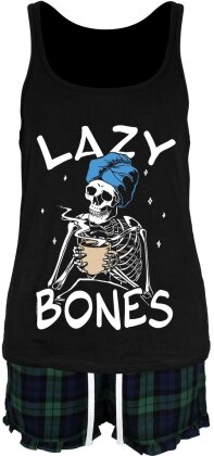 Lazy Bones Skeleton - Ladies Short Pyjama Set